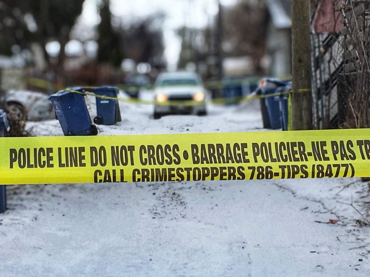 Police tape at a crime scene in Winnipeg.