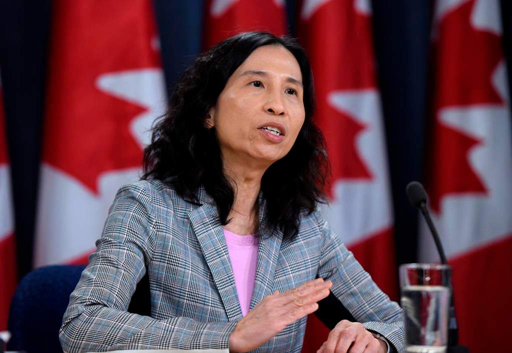 Chief Public Health Officer of Canada Dr. Theresa Tam speaks during a press conference on COVID-19 at the National Press Theatre in Ottawa, on Monday, March 16, 2020. THE CANADIAN PRESS/Justin Tang