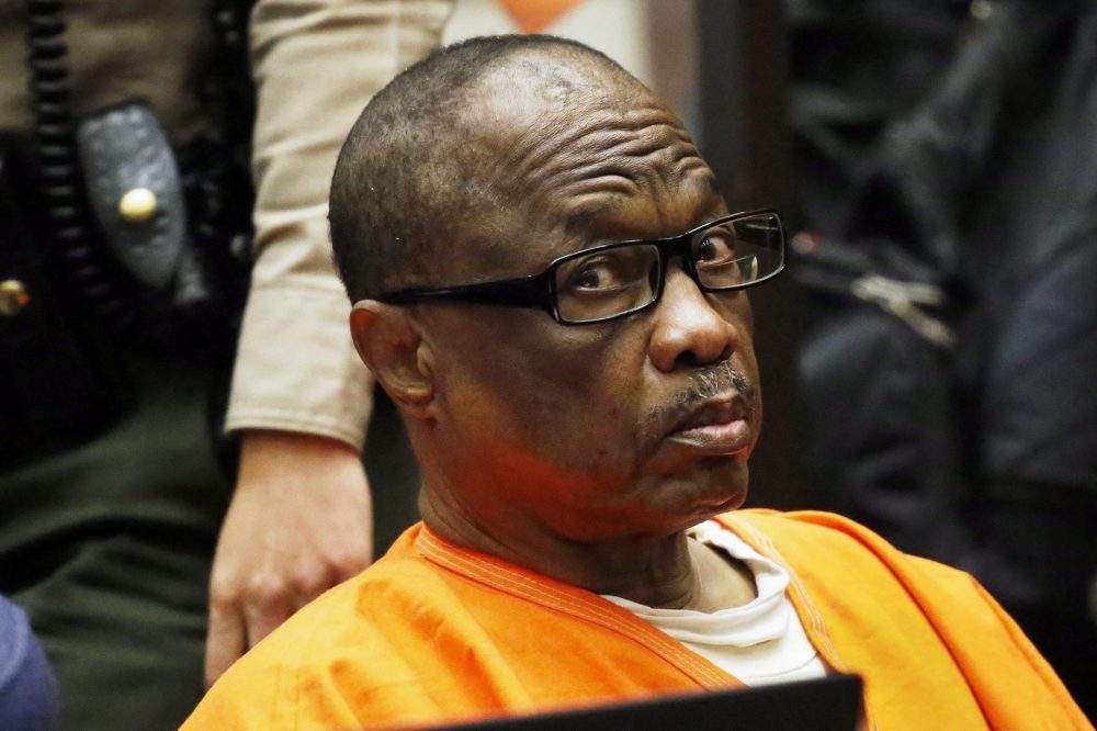 Lonnie Franklin Jr., a convicted serial killer known as the “Grim Sleeper,” is sentenced in Los Angeles Superior Court, Wednesday, Aug. 10, 2016.