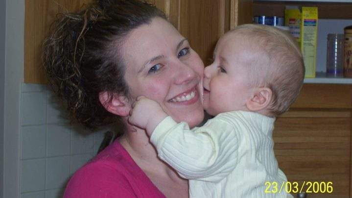 Milissa Gavel pictured with baby son Kai after the pair survived a highway rollover in December 2005.
