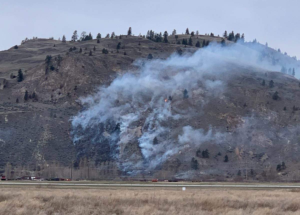 Penticton firefighters responded to a grass fire near the Penticton Airport on Sunday afternoon. 