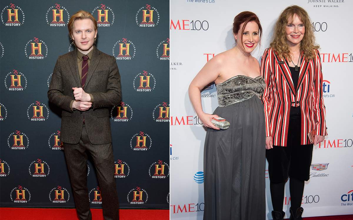(L-R): Ronan Farrow, Dylan Farrow and actress Mia Farrow.