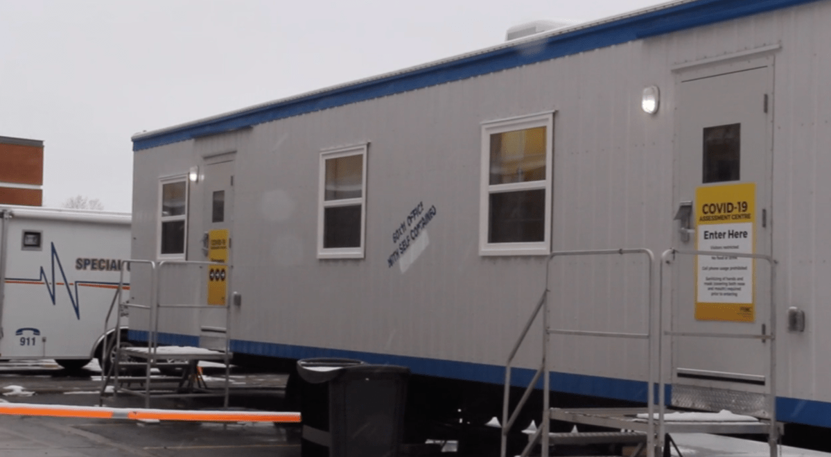 The COVID-19 assessment centre at Peterborough Regional Health Centre.