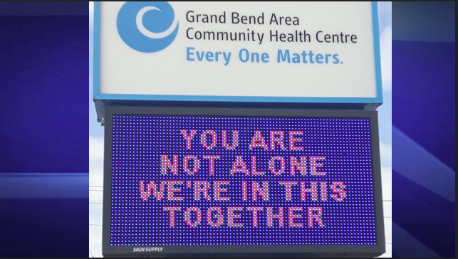 The Grand Bend Area Community Health Centre challenged locals through a Facebook post to brighten up the community with signs of support as the COVID-19 pandemic forces residents to stay indoors.