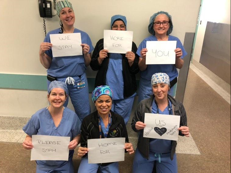 Health-care workers in Halifax are asking members of the public to stay home to make it easier to do their jobs. 