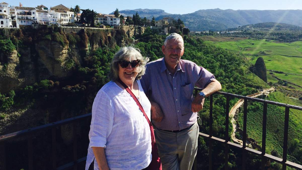 Suki Falkner and her husband Fred Colwell in Granada, Spain