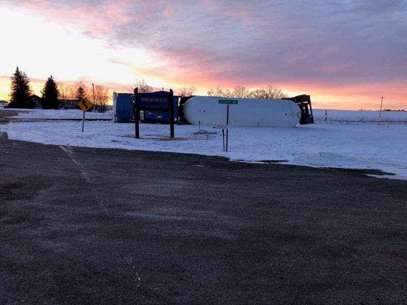 Officials with Kneehill County say a train that collided with a propane truck on Monday, March 9, 2020 has since been cleared from the site.