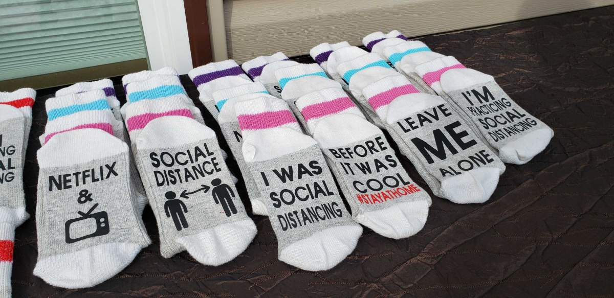 Socks designed by Jessica Wolfrey and Quintin Dunham