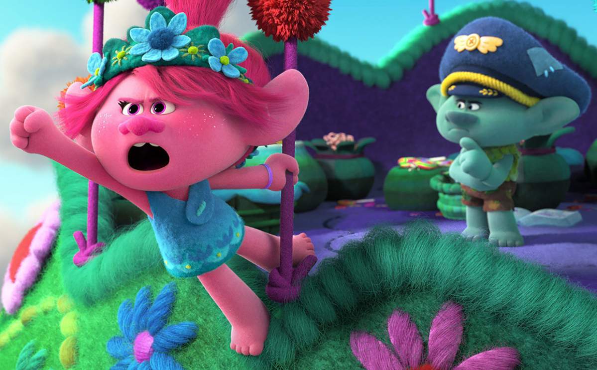 'Trolls World Tour', from left: Poppy (voice: Anna Kendrick), Branch (voice: Justin Timberlake),.