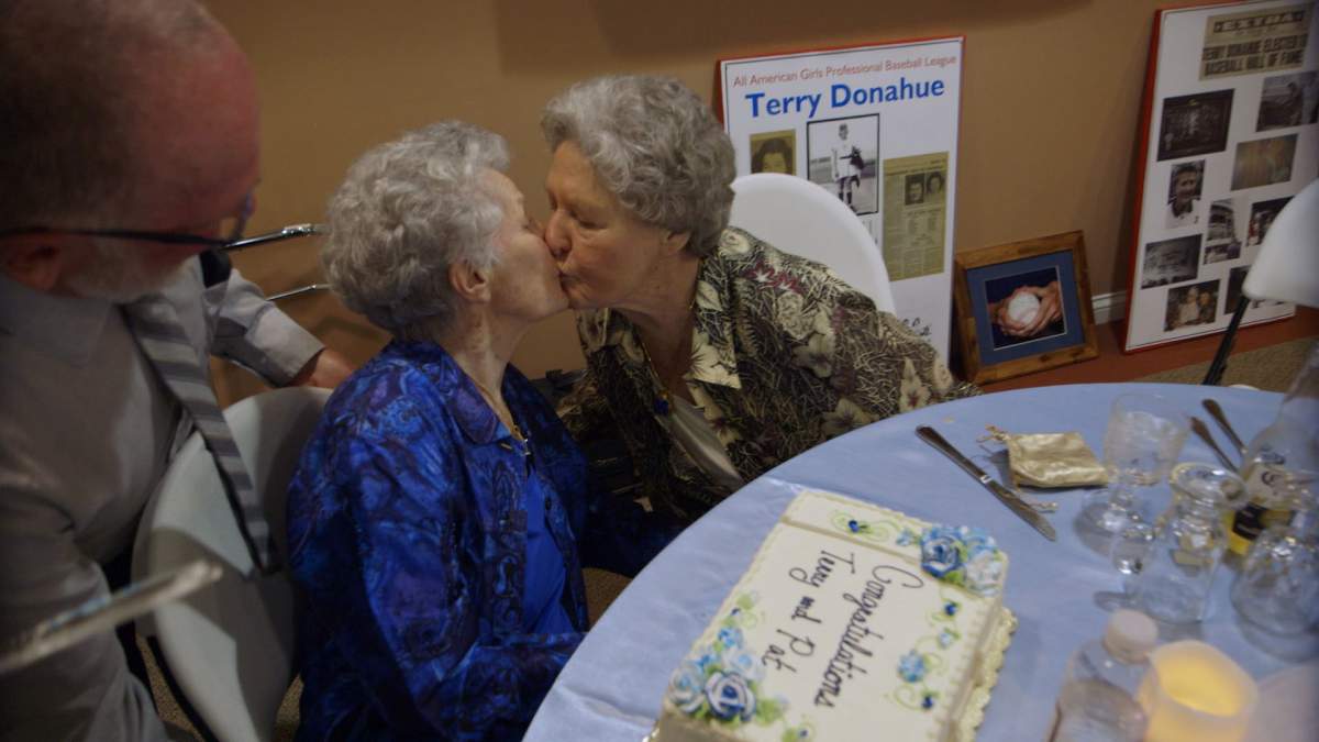 Terry Donahue and Pat Henschel are shown in a handout photo from the Netflix documentary “A Secret Love.”