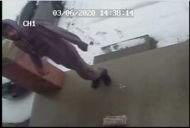 Hamilton police say the suspect in an Ancaster assault on March 2, 2020, was dressed mainly in grey.