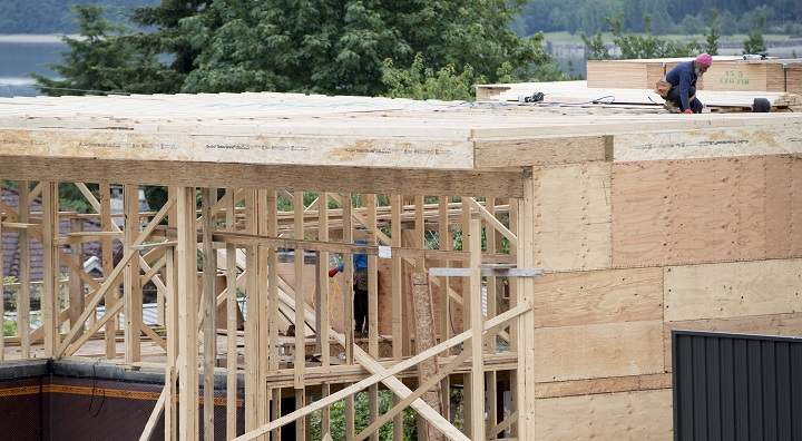 A file photo of a new home under construction.