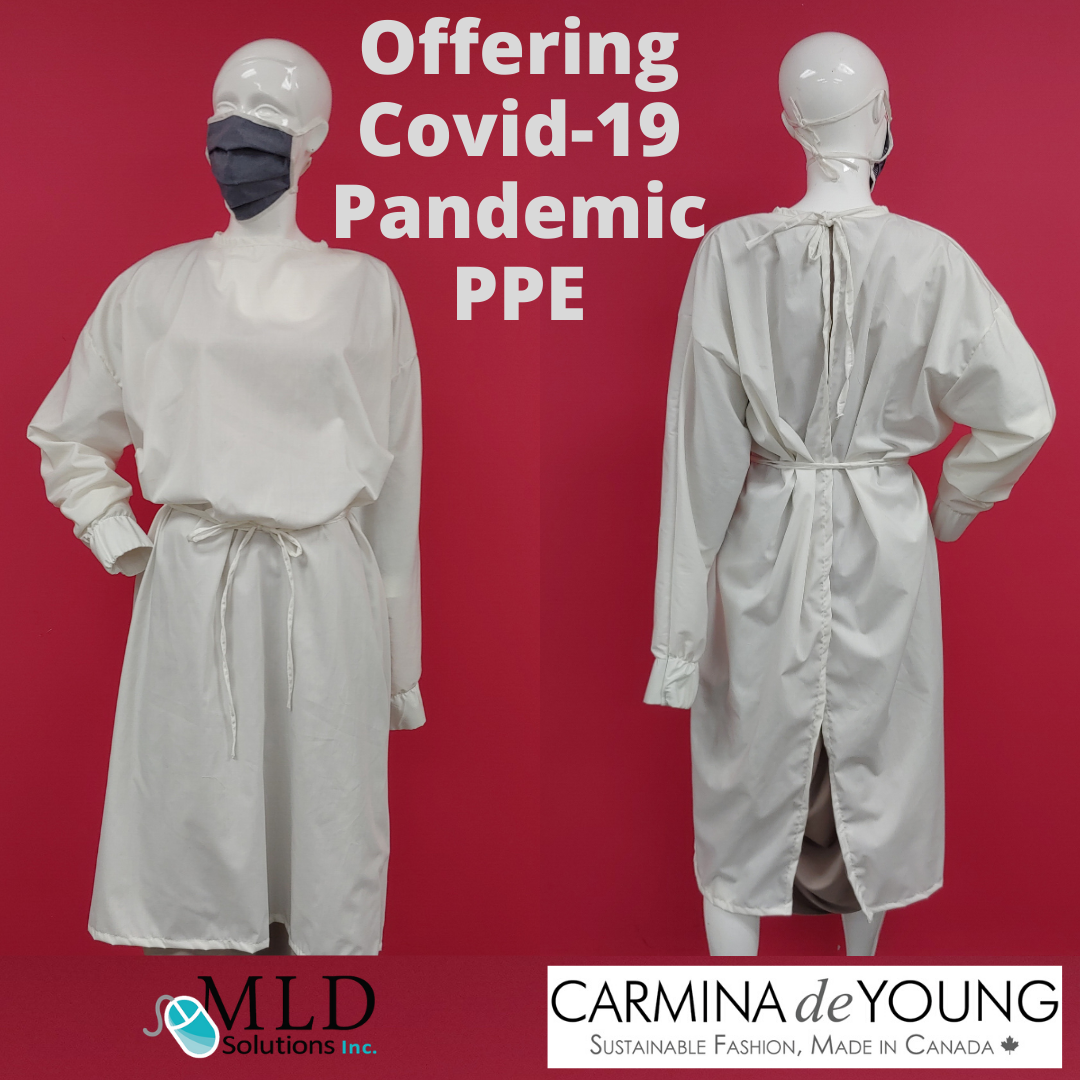 Carmina de Young (CY), a clothing design company and MLD Solutions Inc. (MLD) are making gowns and masks to address shortage due to COVID-19.