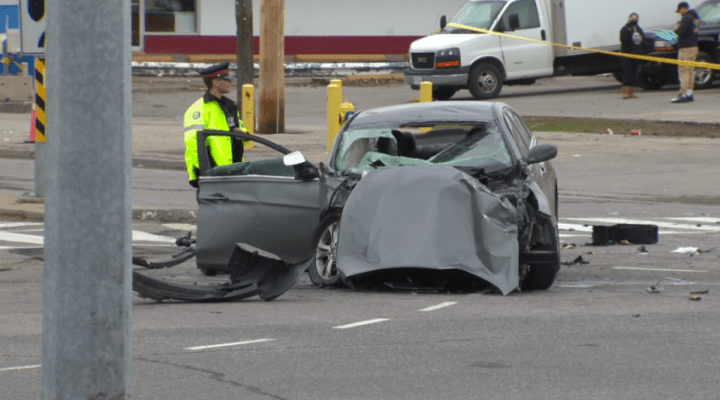 The scene of the crash on Saturday.