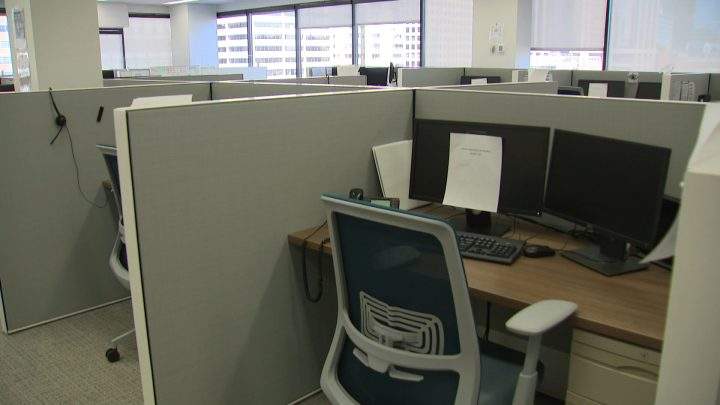 The Distress Centre in Calgary sits empty amid the COVID-19 pandemic.