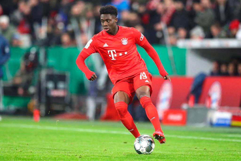 Bayern's Alphonso Davies controls the ball during the German soccer cup, DFB Pokal, match between FC Bayern Munich and TSG Hoffenheim in Munich, Germany, Wednesday, Feb. 5, 2020. THE CANADIAN PRESS/AP-Matthias Schrader.