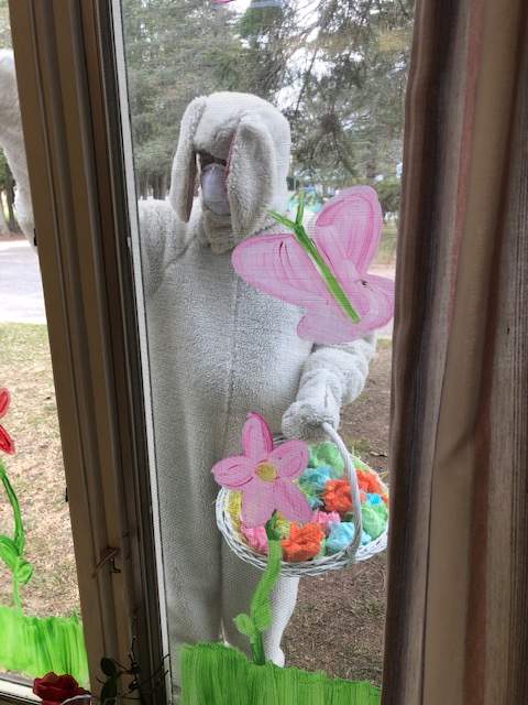 The Easter Bunny visited the Pinecrest Nursing Home in Bobcaygeon, Ont. on Sunday.