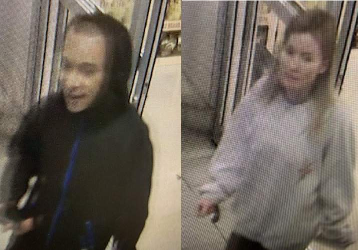 Guelph police want to speak with two people after a grocery store employee was spat on. 