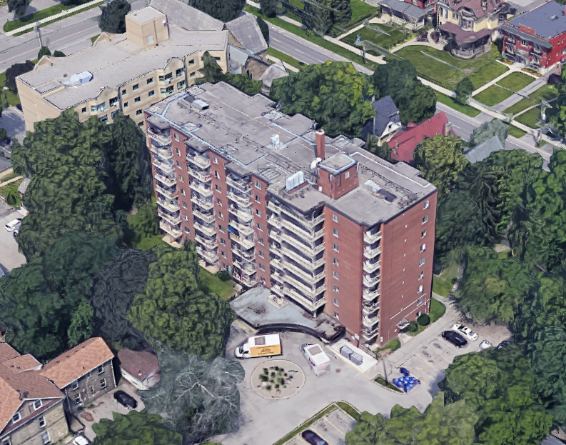 A rendering of 580 Dundas St. as seen on Google Earth.