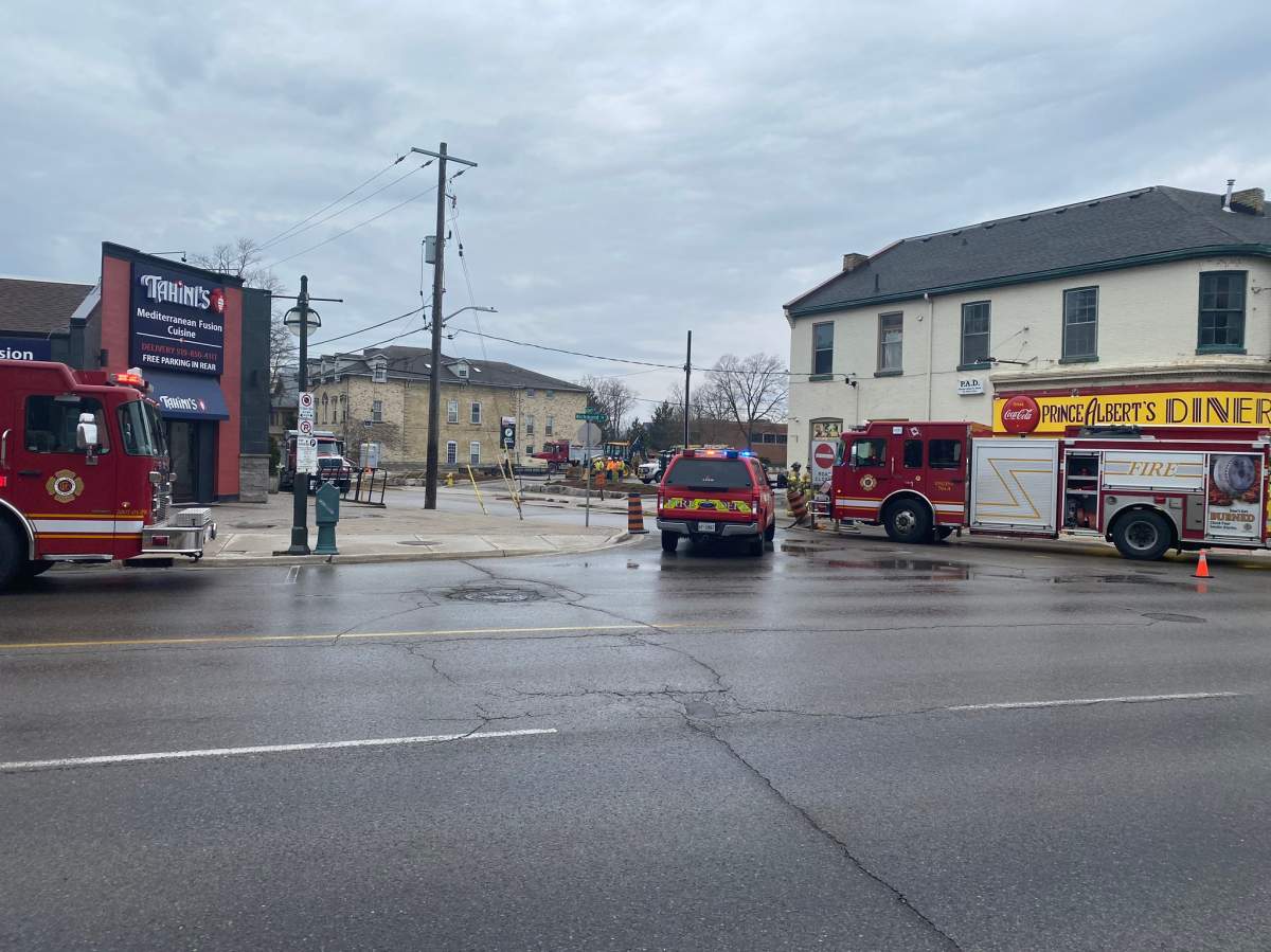 Emergency crews were called to Albert Street near Richmond Street on April 23, 2020.