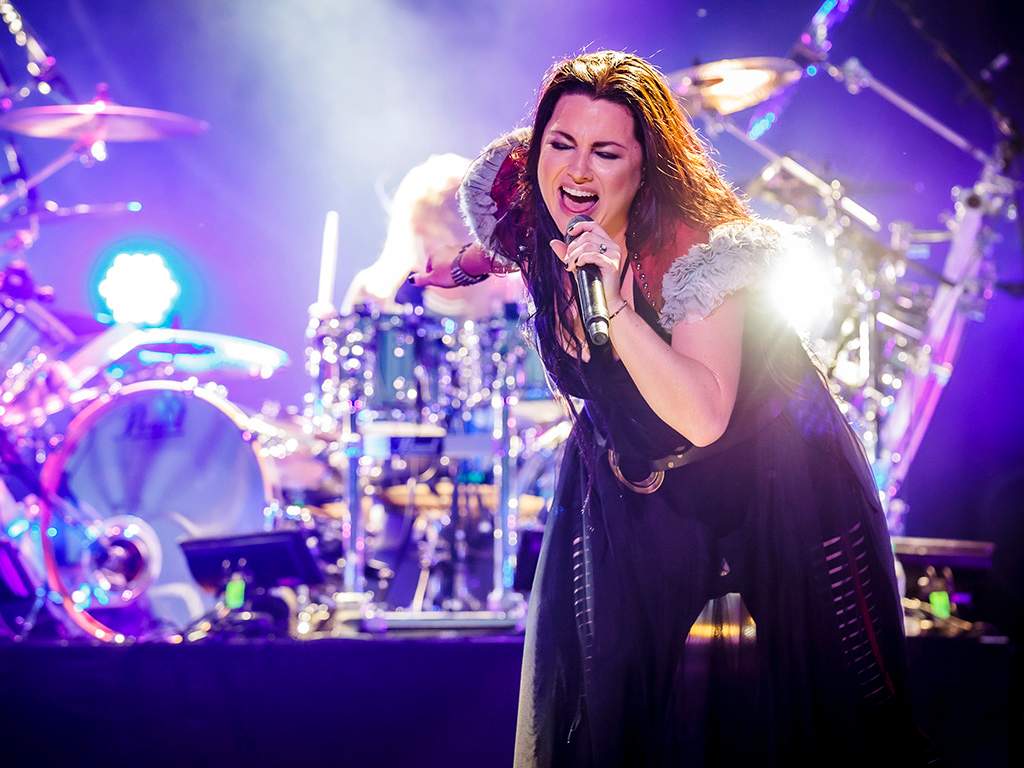 Amy Lee of Evanescence performs at Heavy Montreal at Parc Jean-Drapeau on July 27, 2019 in Montreal.