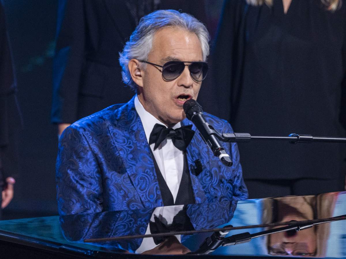 Andrea Bocelli on the 'Che Tempo Che Fa' TV show at Rai Milan Studios on Dec. 1, 2019 in Milan, Italy.