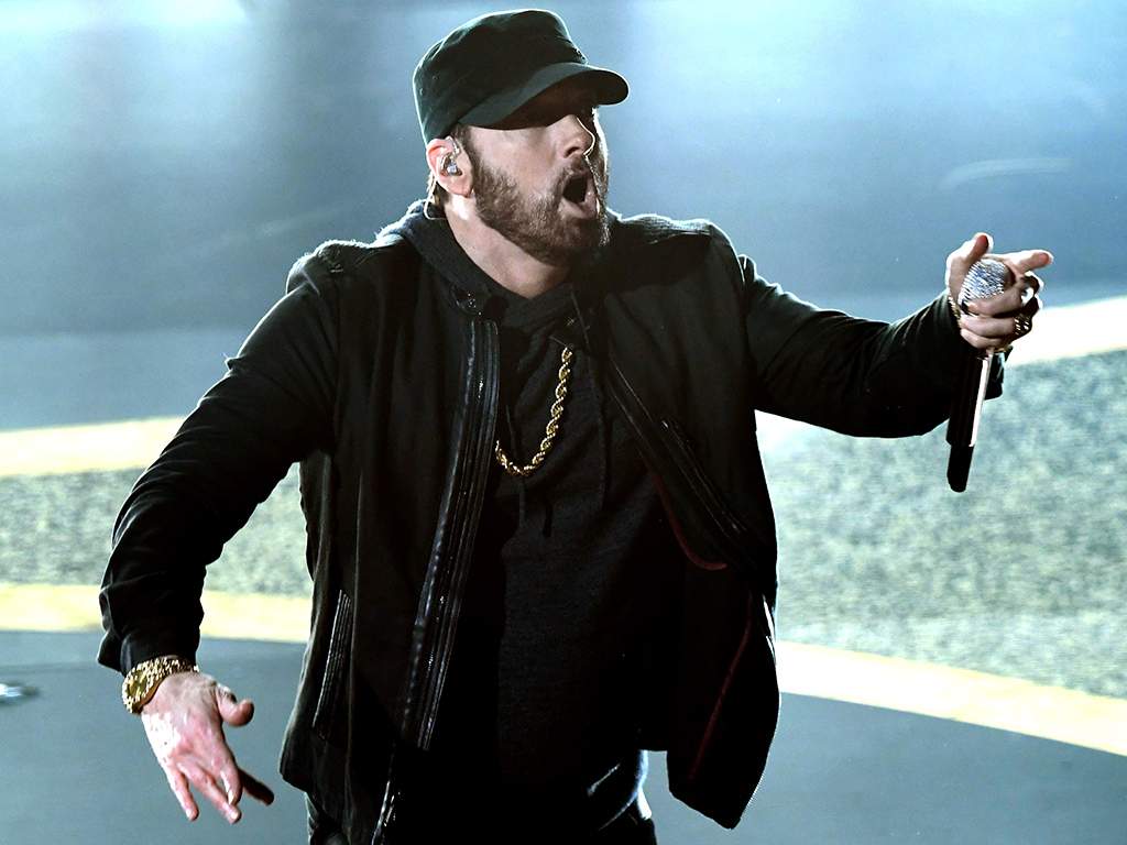 Eminem performs on stage during the 92nd annual Academy Awards at Dolby Theatre on Feb. 9, 2020 in Hollywood, Calif.