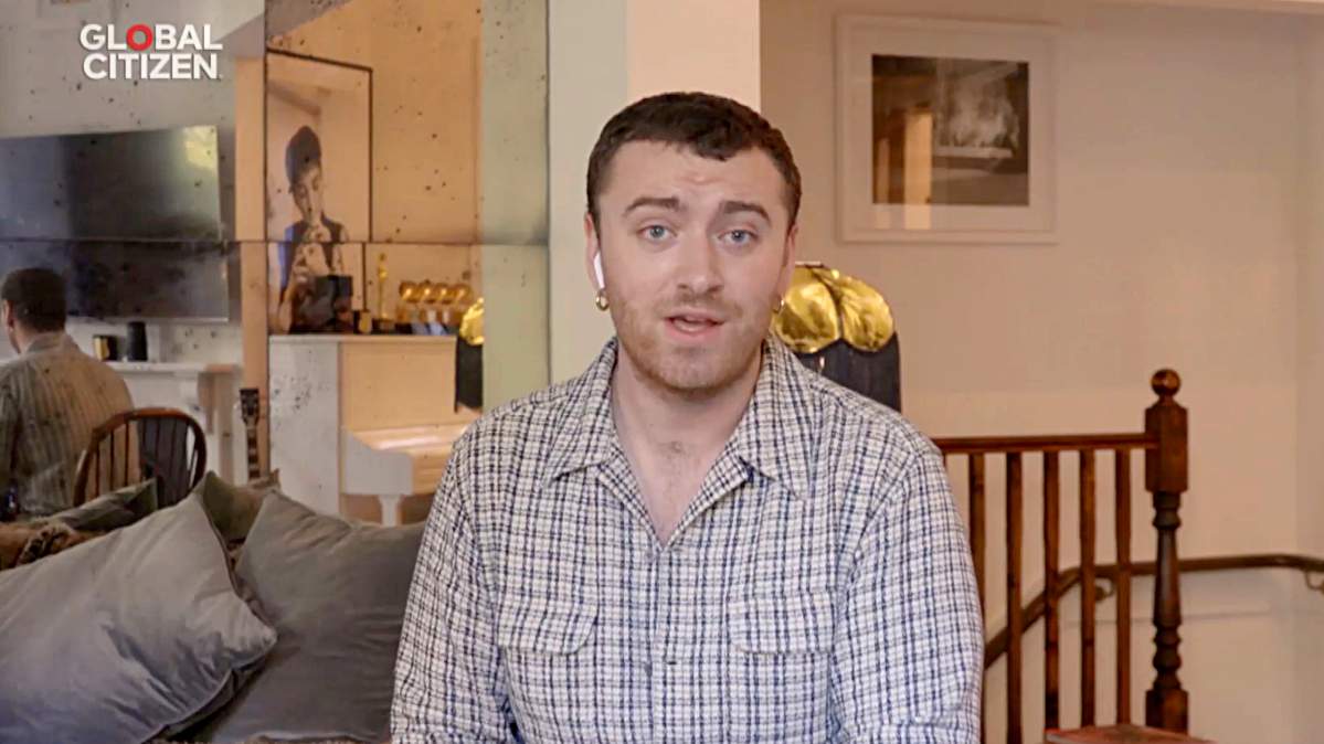 Sam Smith performs during 'One World: Together At Home' presented by Global Citizen on April, 18, 2020. 