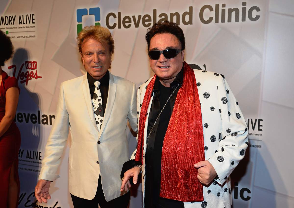 Siegfried Fischbacher (L) and Roy Horn attend the 18th annual Keep Memory Alive 'Power of Love Gala' benefit for the Cleveland Clinic Lou Ruvo Center for Brain Health honoring Gloria Estefan and Emilio Estefan Jr. at the MGM Grand Garden Arena on April 26, 2014 in Las Vegas, Nevada.  