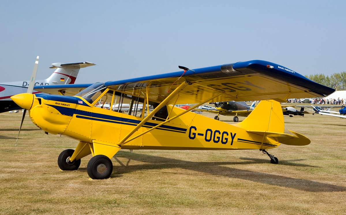 An Aviat A-1B made by Aviat Aircraft, which also made the Pitts Special, (above), also known as a Husky Pup.