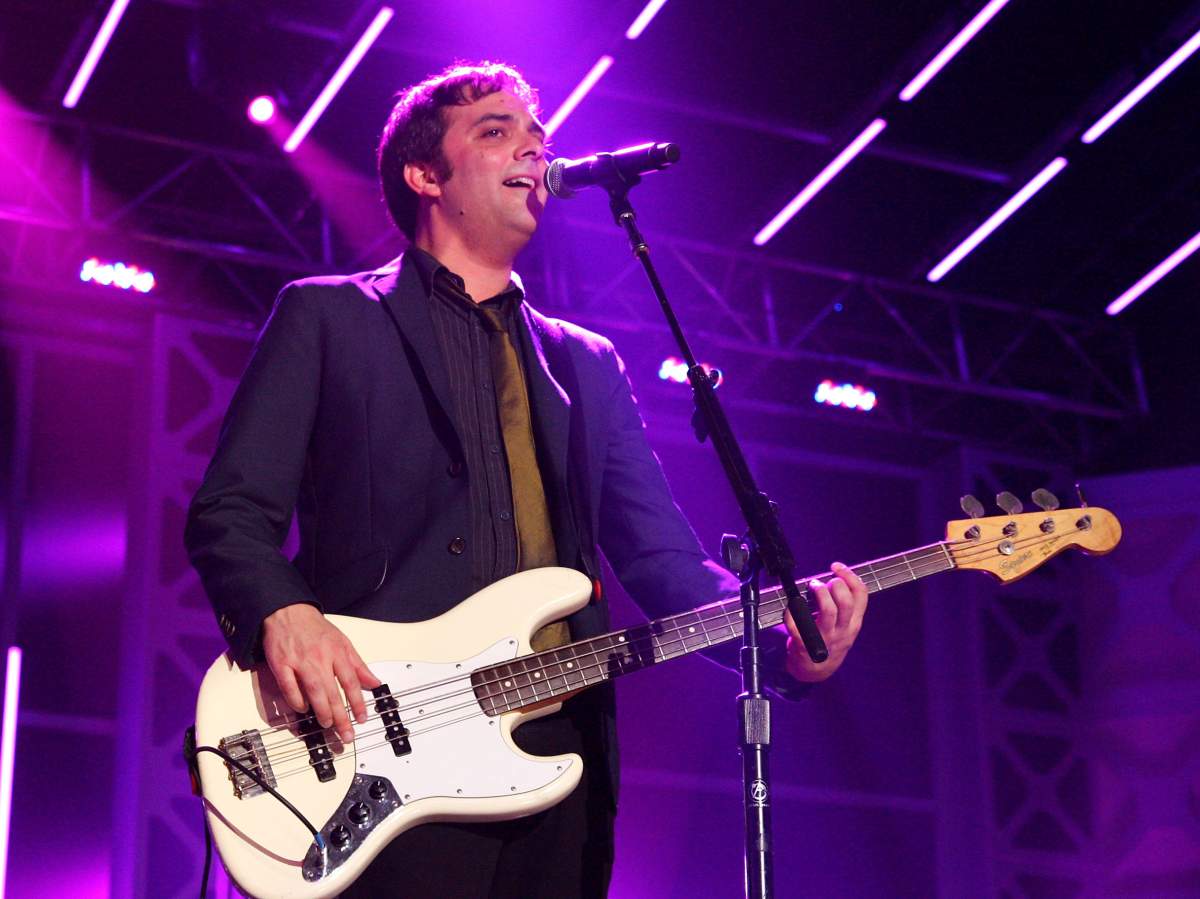 Adam Schlesinger of Fountains of Wayne on stage on March 21, 2009 in Austin, Texas.