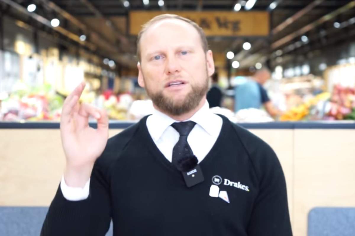 John Paul Drake describes panic buying at his supermarket in Adelaide, Australia, in this still image from video on Apr. 7, 2020.