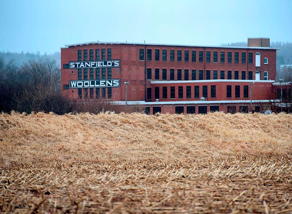 Part of Stanfield's Ltd., a Canadian garment manufacturing company which has been in operation since 1856, is seen in Truro, N.S. on Tuesday, March 31, 2020. The federal government is spending $2 billion to procure more diagnostic testing, ventilators, and personal protective equipment for front-line workers in the COVID-19 fight and Stanfield's is among a group of companies that has signed a letter of intent to contribute to Canada’s stockpile. THE CANADIAN PRESS/Andrew VaughanTHE CANADIAN PRESS/Andrew Vaughan.