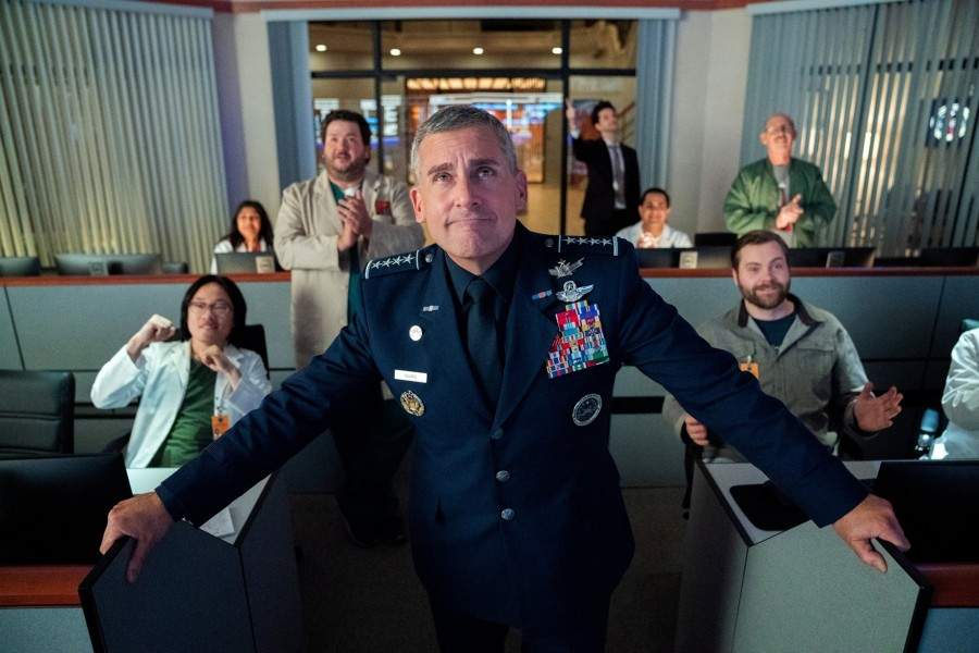 Steve Carell stars in ‘Space Force’ a workplace comedy set to debut on Netflix, May 29, 2020. (Netflix)