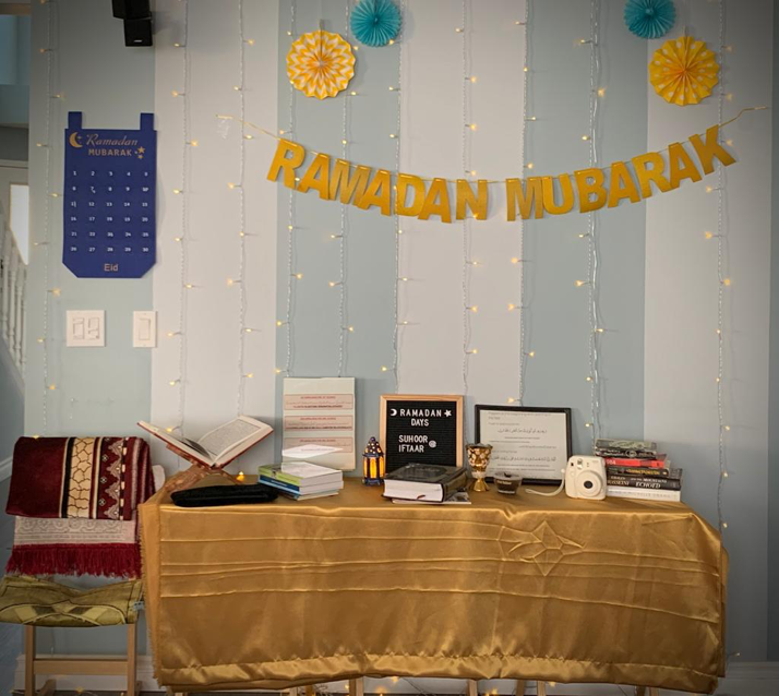 Raza Dard’s home set-up for Ramadan. Photo courtesy of Raza Dard. 