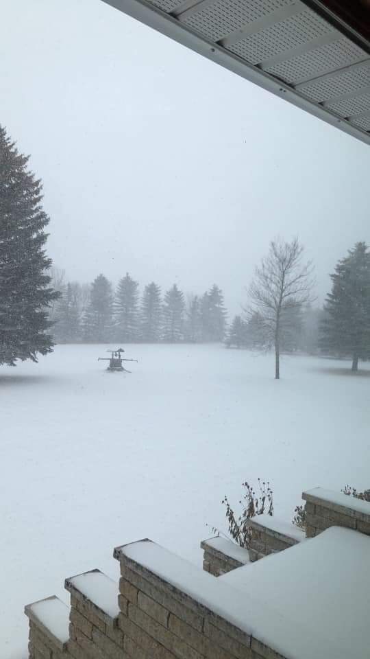 Snow had fallen in and around the Pierson and Melita area Wednesday morning.