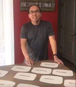 Regina Public Schools' Jeff Cappo is using fun games to teach children how to count and translate words from Cree to English and vice versa.