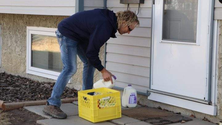 “It’s straight from the plant, to the truck, to your door,” said Kevin Ramstead while making a doorstep delivery in Regina on April 15, 2020.