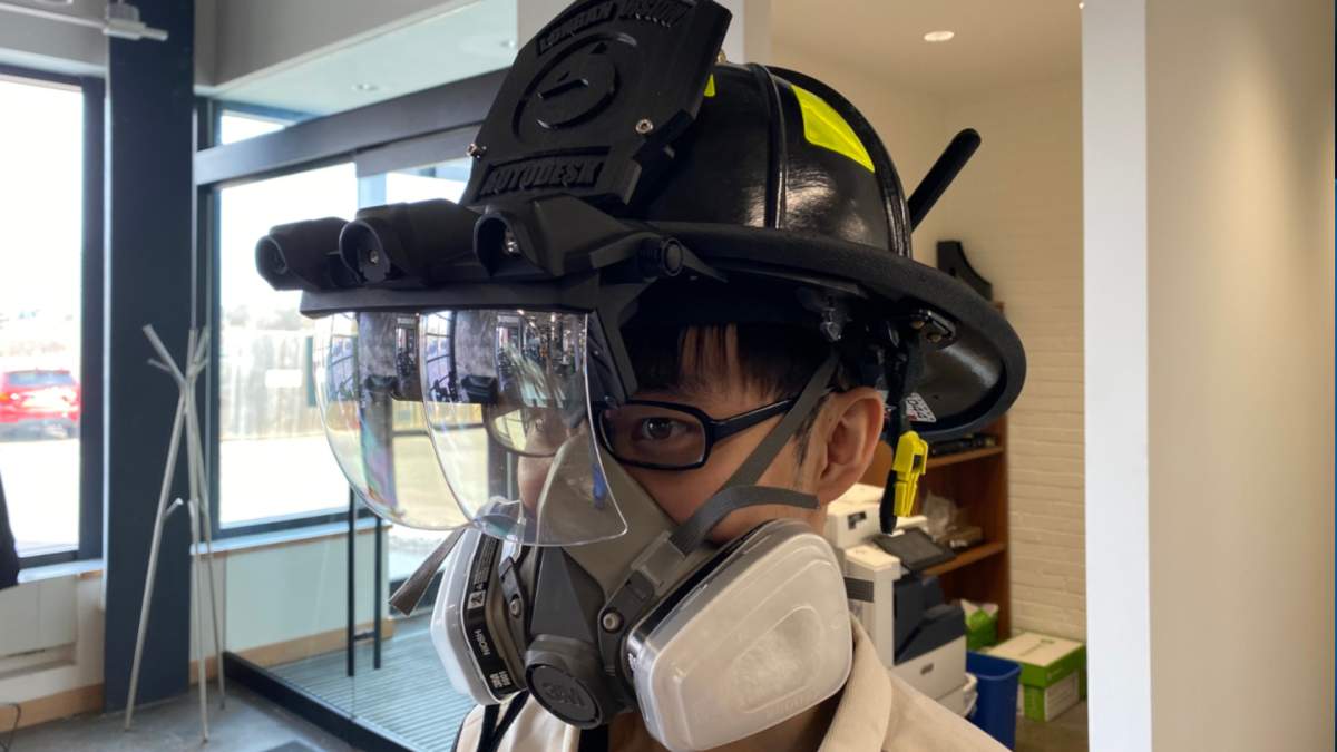 Fusion Vision System is an augmented reality smart visor that helps firefighter’s share information and see through smoke.