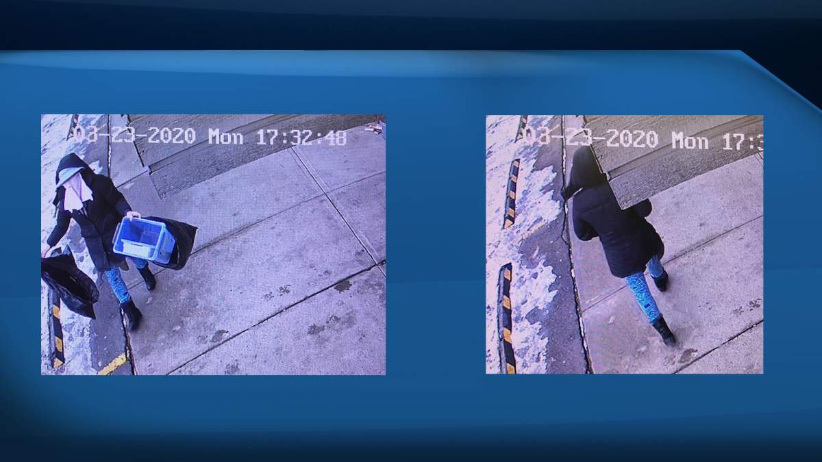 Edmonton police are looking for the person in these photos in relation to an arson in March
