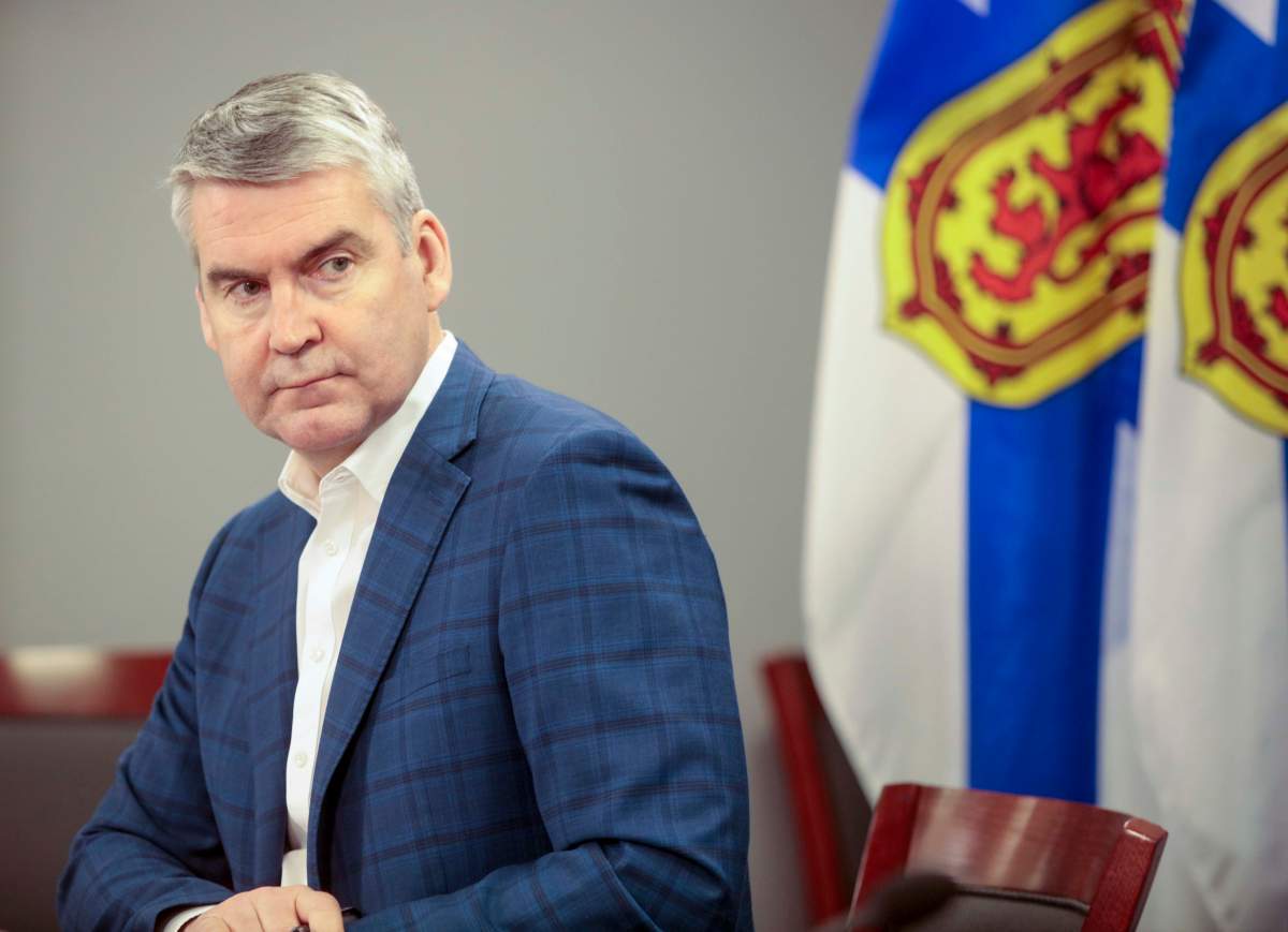 Nova Scotia Premier Stephen McNeil speaks at a press briefing in Halifax on Tuesday, April 14, 2020. 