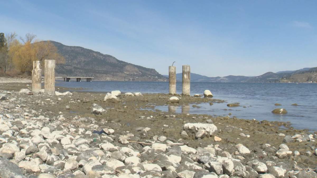 Okanagan Lake has been drawn down significantly in anticipation of higher inflows this year.