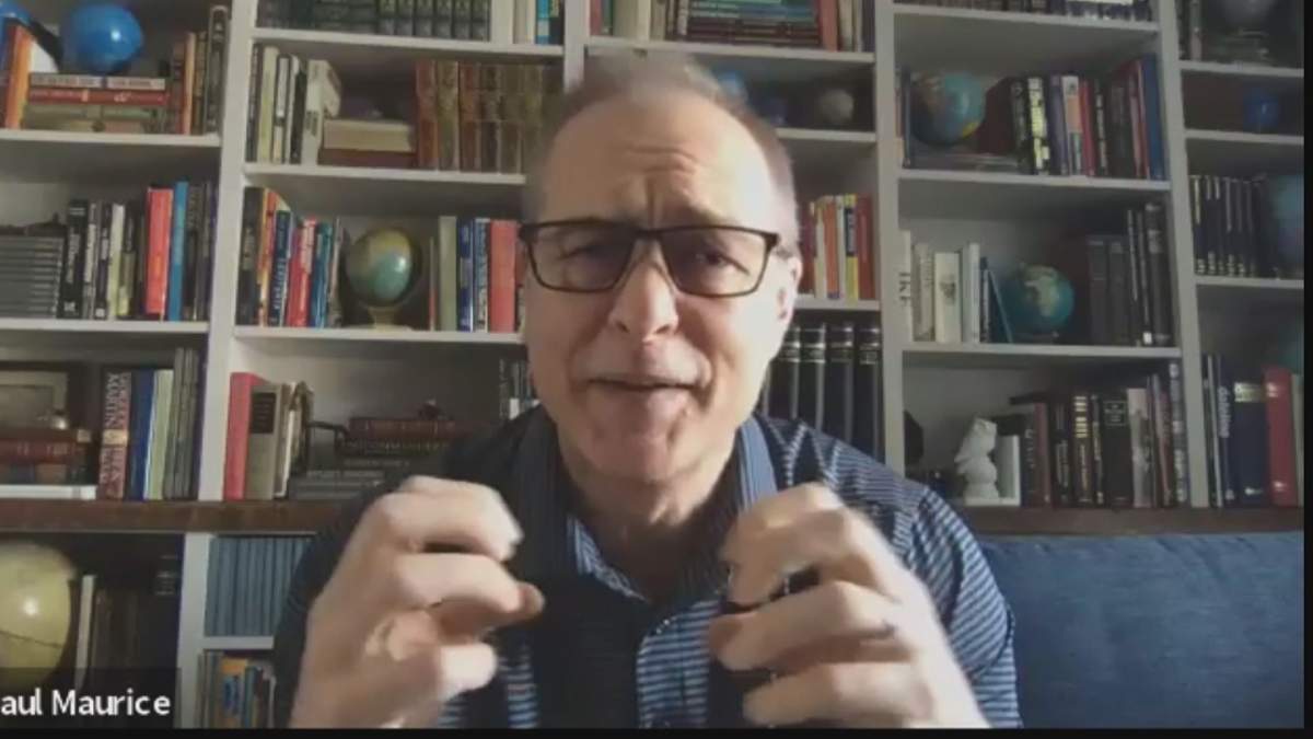 Winnipeg Jets head coach Paul Maurice answers questions during a video call.