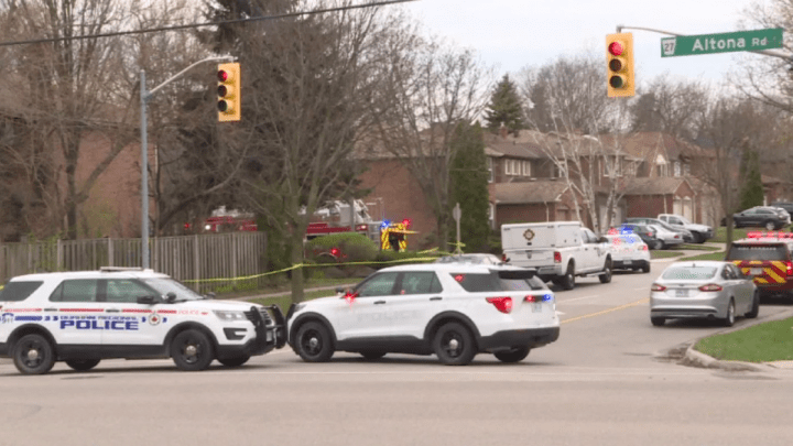 Emergency crews at the scene of a fatal house fire in Pickering on Wednesday.
