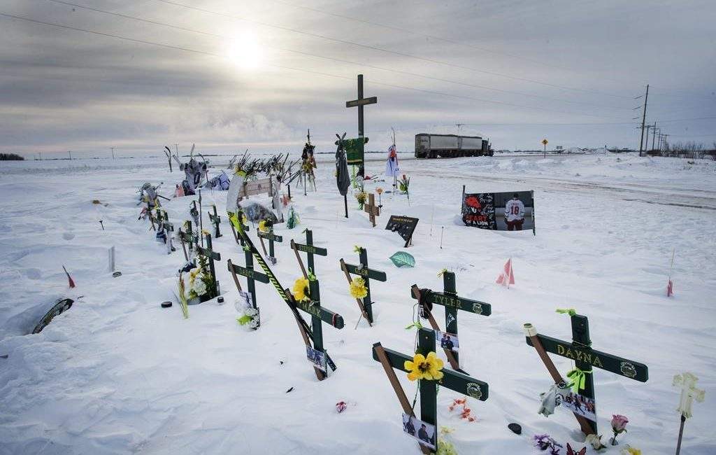 Sixteen people were killed and thirteen were injured when a semi-truck ran a stop sign at a rural intersection and hurtled into the path of the Broncos bus on April 6, 2018.