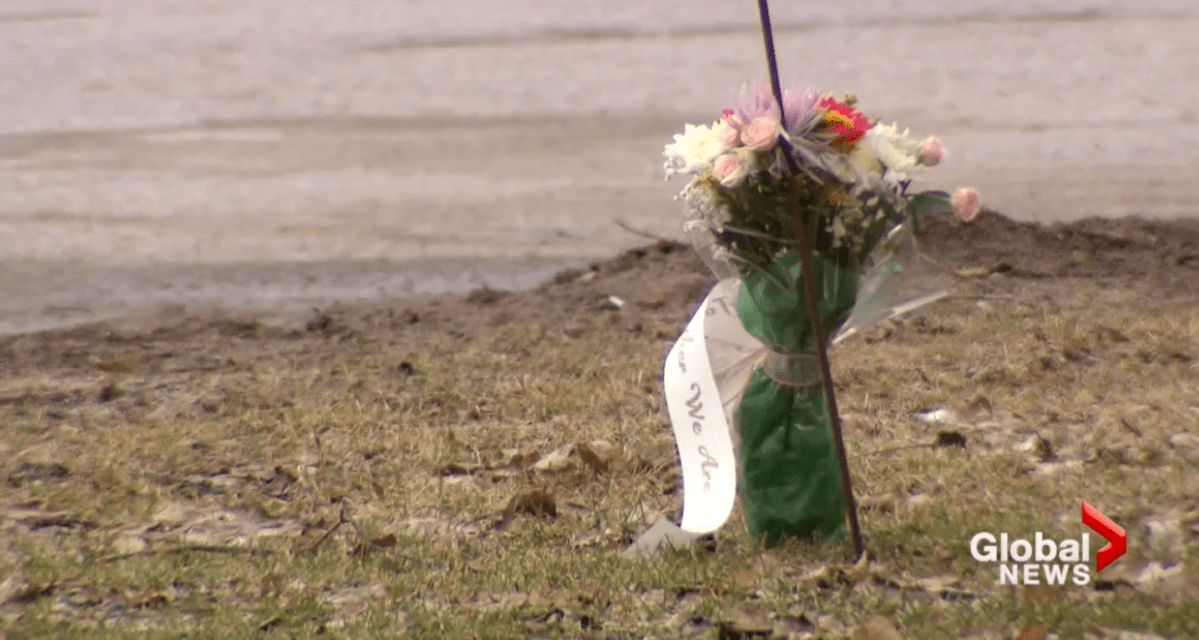 Flowers outside the Pinecrest Nursing Home in Bobcaygeon, Ont. A coronavirus outbreak has claimed the lives of 26 residents and the spouse of a resident.