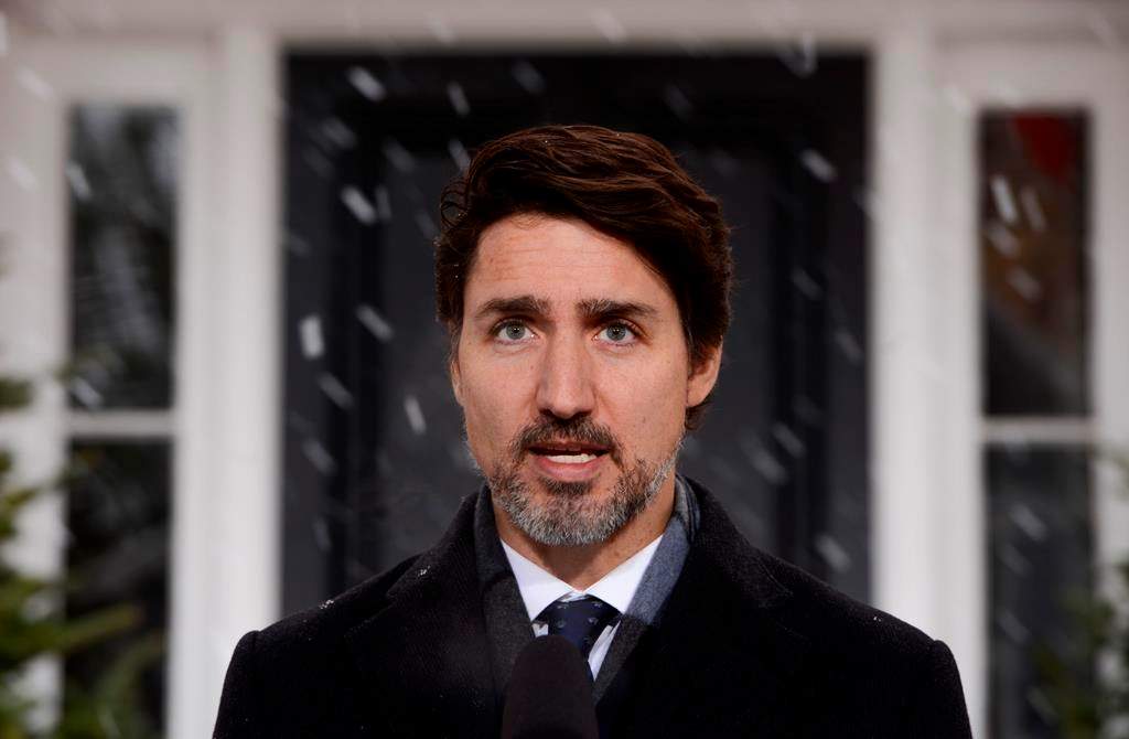 Prime Minister Justin Trudeau addresses Canadians on the COVID-19 pandemic from Rideau Cottage in Ottawa on Thursday, April 9, 2020.
