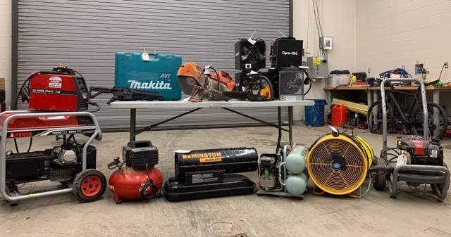 Hamilton police show items recovered in a raid on April 16, 2020 at an allegedly illegal scrapyard on Wellington Street North.