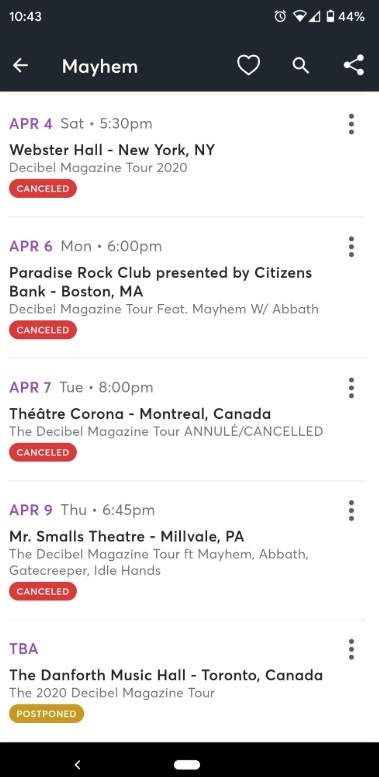A screenshot image captured by Derek Pacheco on April 2.