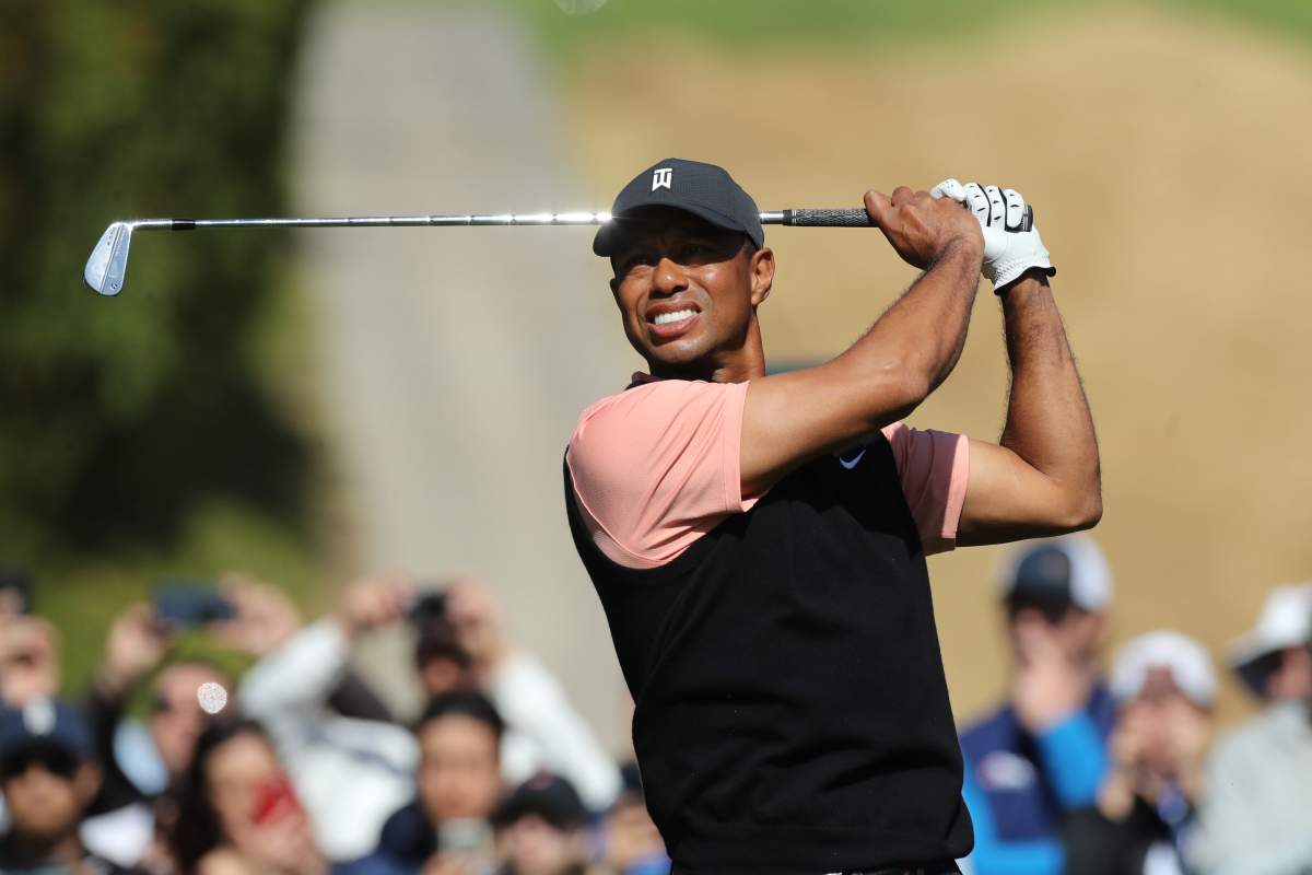 Tiger Woods of the US competes in round one of the Genesis Invitational at The Riviera Country Club in Pacific Palisades, California, USA, 13 February 2020.